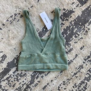 Cropped ribbed bralete